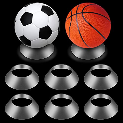 6 Pezzi Supporto per Pallone Memorabilia Piedistallo per Sfera Stand Espositore per Porta Palla Supporto per Pallone da Calcio per Basket Calcio Pallavolo Softball Bowling (Trasparente)