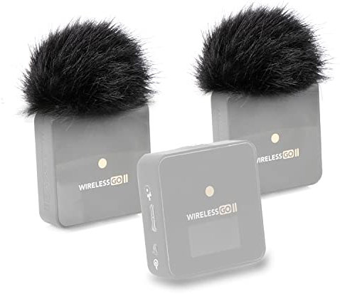 SUNMON Lot de 2 filtres anti-pop en fourrure pour microphone Rode Wireless Go 2, pour Rode Wireless Pro/Wireless ME/VideoMic Pro Fluff Pare-brise pour réduction du bruit de fond et vent