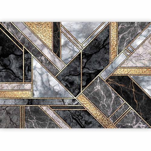 murando PREMIUM Fotomurales Abstracto 200x140 cm Papel pintado tejido no tejido Decoración de Pared decorativos Murales moderna de Diseno Fotográfico mármol Efecto 3D geometrico gris f-B-10038-a-b