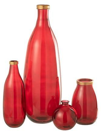 J-Line Vase Boule Verre Rouge