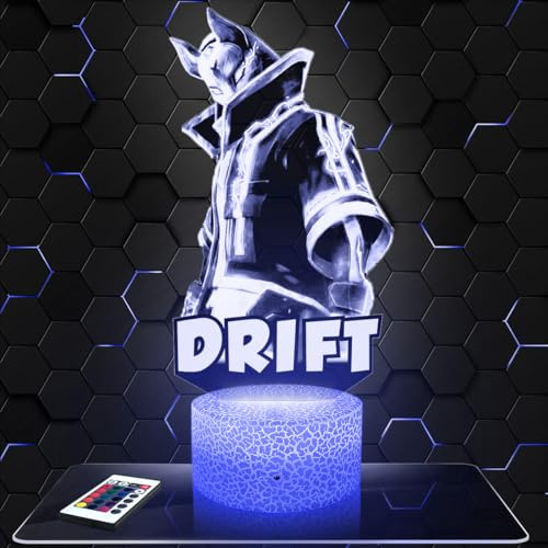 Lampephoto.fr - Drift Fort nite Videospiele 3D Lampe, Touch Nachtlicht, Geek Geschenk, Gamer, 3D Led Illusion Geschenkidee zu Weihnachten und zum Geburtstag für Jungen und Mädchen TOP