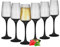 Sendez Prosecco - Juego de 6 Copas Cava, Copas de Champán (210 ml, mango negro), color negro