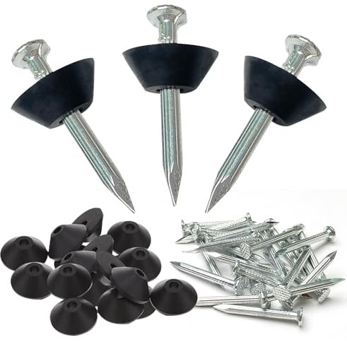 Noppenbahn nägel 3x30mm Nägel für Noppenfolie Noppenbahn Dichtnagel zur Befestigung von Noppenfolie für Hochbeet Noppenbahn Abschlussprofil 100Stk (100, Länge Nagel: 30mm)