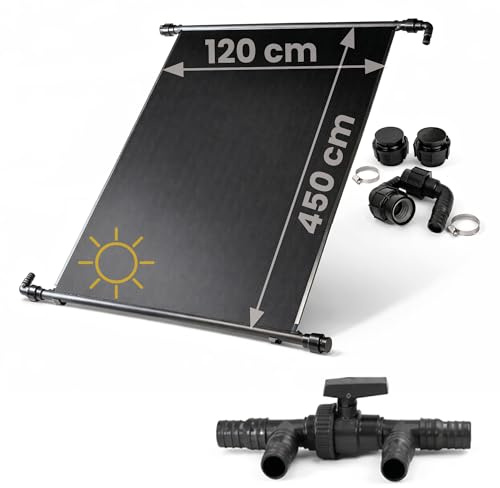 HAF – Solarkollektor als Poolheizung (1x 450x120cm) – Sonnenenergie für Gartenpool, Heizmatte um 30.000 Liter Wasser mit Solar 6°C zu erwärmen – ideale Solarheizung für Schwimmbad (Mit Solarweiche)