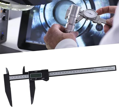 Pied à Coulisse électronique, Règle de Carbone de Pied à Coulisse électronique Numérique de 150 Mm/300 Mm avec Outil de Mesure à Longue Mâchoire pour (Étrier en carbone à griffes