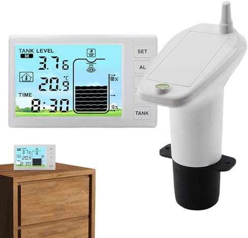 Indicateur de Compteur d'eau, Compteur de Profondeur de Liquide à ultrasons | Capteur d'eau Pratique Multifonctionnel | Profondimètre de Liquide avec Affichage de la température