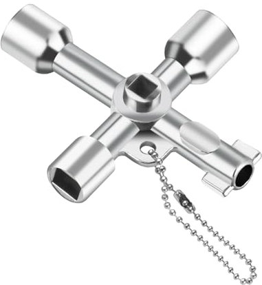 6 Wege Multifunktionsschlüssel, Universal Vierkantschlüssel, Schaltschrankschlüssel, 4 Kant Schlüssel, Dreikantschlüssel, Utilities Schlüssel für Elektrische Wasser Gas Meter Box Schrank Schlüssel