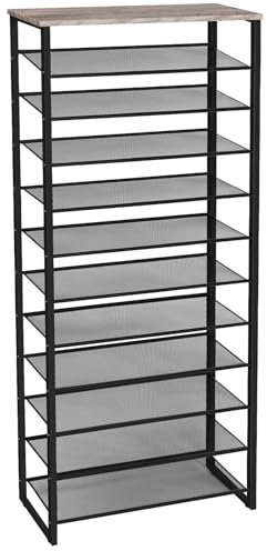HOOBRO Scarpiera a 12 Ripiani, Scaffale Porta Scarpe Grande, Scaffale Scarpiera, per 35/45 Paia di Scarpe, Piano Ampio, Struttura in Metallo, per Ingresso, Soggiorno, Camera da Letto EBG127XJ01
