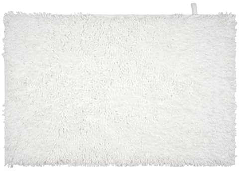 H HANSEL HOME Alfombrilla de Baño de Chenilla de Lujo, Alfombra de Baño de Microfibra, Extra Suave, Antideslizante, Secado Rápido y Absorbente - Blanco, 40x60cm