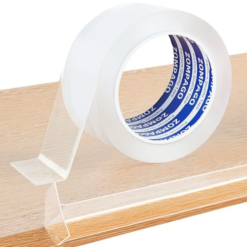ZOMPAGO Protezione per bordi trasparente, autoadesiva, 1 mm di spessore, 4 m x 5 cm, extra forte, trasparente, morbida, per la sicurezza dei bambini, protezione per bordi e angoli per armadi, tavoli