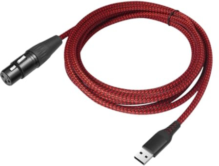 Luwecf Cable de micrófono USB a XLR, USB Macho a XLR (3 Pines) Hembra, Cable de Audio Mejorado para grabadora de Voz, Karaoke, computadora, 200cm