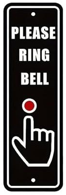 Tivleed Please Ring the Bell Sign, Please Ring the Bell Door Sign, Doorbell Sign – 25x8cm Acrylic Self Adhesive Plaque for Front Door, Office, Apartment Gate