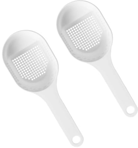 2 Piece Plastic Flour Strainer Spoon Set with Comfortable Grip