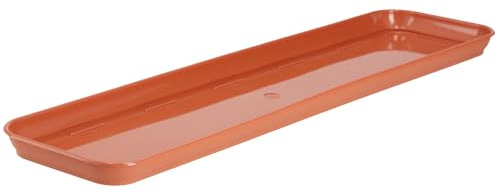 KADAX Untersetzer 60 cm für Evron Blumenkasten, rechteckiger Blumenuntersetzer aus Kunststoff, Blumentopfuntersetzer für Balkonkasten, Pflanzenuntersetzer (Terrakotta)