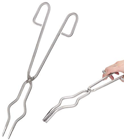 Semme 40 Cm Degeltång i Rostfritt Stål Duty 7 Mm Metalltång med Käftar för Bägare Deglar Ergonomiskt Handtag för Laboratoriekemi
