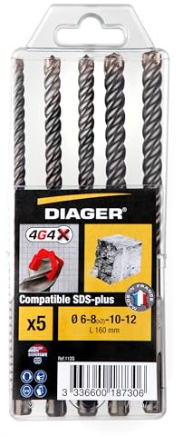 Diager LMA00201 Coffrets de 5 forets béton SDS-plus-112Q