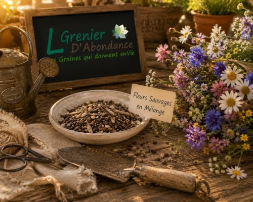 200 graines de Fleurs à semer - Le Grenier d'Abondance - FLEURS SAUVAGES en mélange - Annuelles et vivaces