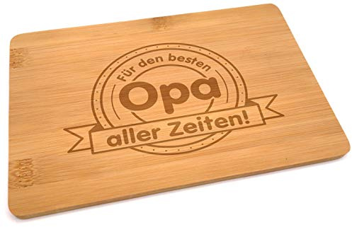 Samunshi® Holzbrett mit Gravur Bester Opa aus Bambus Brett Frühstücksbrettchen als Holz Schneidebretter Holzbrett Küche Vesperbrett