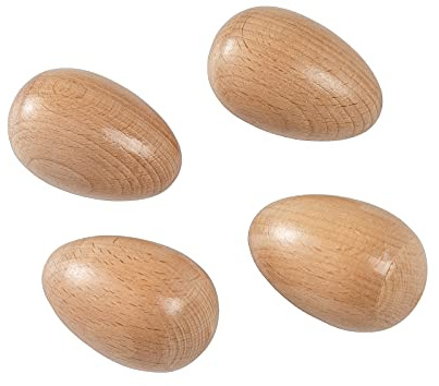 Musfunny Maracas - Juego de 4 huevos de madera para percusión
