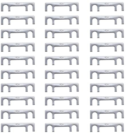 30 piezas de 50 A Amp para coche, conector de fusibles planos, relé de enchufe incandescente diésel, accesorios clásicos, piezas de repuesto para automóvil, aleación de zinc, tono plateado, CC 32V