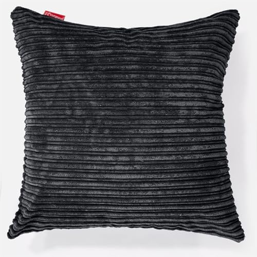 Lounge Pug Extra Große Kissen 70 x 70cm Cord Schwarz Zierkissen Sofakissen Dekokissen