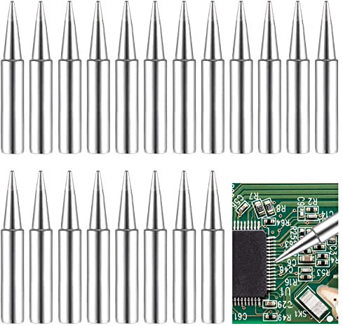 20 Pieces Soldering Iron Tips 900M-T-B Replacement Soldering Tips Solder Iron Welding Tip Solder Iron Tips Compatible with Hakko, TENMA, ATTEN, Quick, Aoyue, Yihua Soldering Station