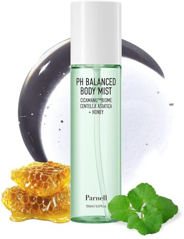 Parnell Cicamanu pH Balanced Body Mist - Centella Asiatica, Hyaluronic Acid, Ceramide, LHA, PHA, Mild Exfoliating, Soothing and Moisturizing Mist for Body (5.07 Fl Oz / 150ml)