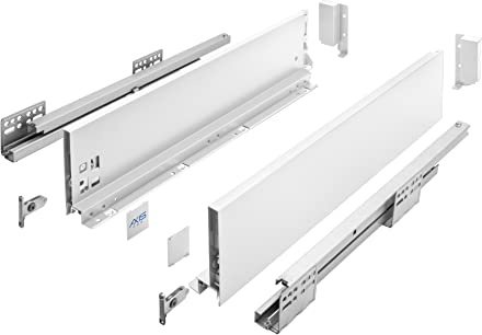 GTV Schubladenschienen AXIS PRO I Schubladenauszüge mit Vollauszug I Weiß I Belastbarkeit bis 40 kg I Push to Open Systeme I den Freien Zugang I Breite: 500 mm I Höhe: 120 mm