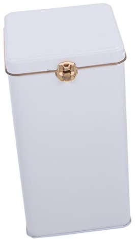 Luxshiny Boîte à Thé en Fer Blanc, Canister Ménager Blanc, Format Portable | Boîte pour Feuilles et Grains de Café, Protection Fiable, Usage la Cuisine et Voyage, Métal Résistant à L’oxydation