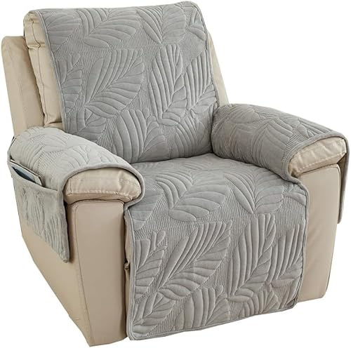 SDNAM Funda de Sillón Relax Relax Acolchada Antideslizante, Cubre sillón relajable de sujeción Blancas, Manta Protectora para sofá de 1 Plaza (Color : 40@)