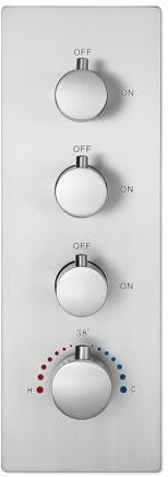 SWHC In der Wand Chromfarbe Duscharmatur Mischbatterie Dusche Thermostat Messing Duschamatur mit Verbrühungshemmender