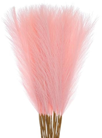QUARKZMAN 30 Pezzi 21/55cm Erba di Pampa Finta Soffice Decorativa Rosa | Alta, Artificiale, per Soggiorno Festa Parete Vaso Decorazione Matrimonio, Erba di Pampa Finta