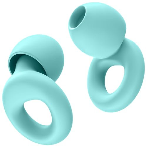 HOYIO Ear Plugs for Noise Reduction–Super Soft, Reusable Hearing Protection in Flexible Silicone for Sleep, Noise Sensitivity & Flights-8 Ear Tips in XS/S/M/L–27dB Noise Cancelling–Light Blue
