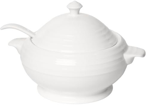 jinsongdafa Casserole Dish Set with Lids And big spoon, Round 1500 ML French Ceramic Serving Soup Tureen, Chip and Crack Resistant Baking Dish - Microwave, Dishwasher, Oven and Fridge Safe
