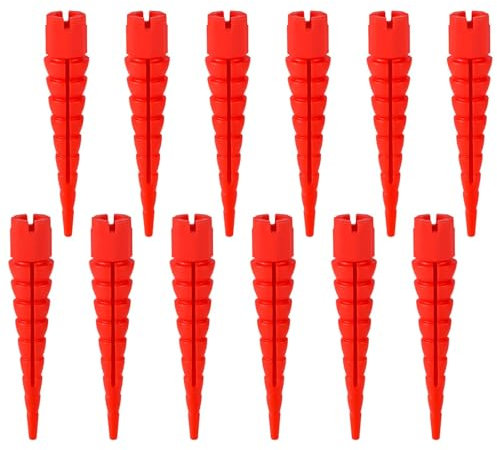 12pcs Wood Wall Anchor Plugs, Door Hinge Hole Repair Kit Stripped Screw Hole Repair Kit Screw Hole Repair Kit Fits Wood Screws Sizes #2 to #16 for Wood Hollow Door Fixing Stripped Screw Holes(Red)