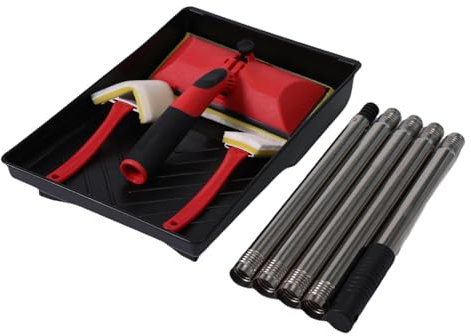 Paint Applicator, Paint Pad Kit, Paint Pad Set, Paint Pad Applicator, Ceilings Pad Painter, Extended Reach With Long Handle Comfort Grip for Home Renovation Walls and Ceilings Includes Extension Pole