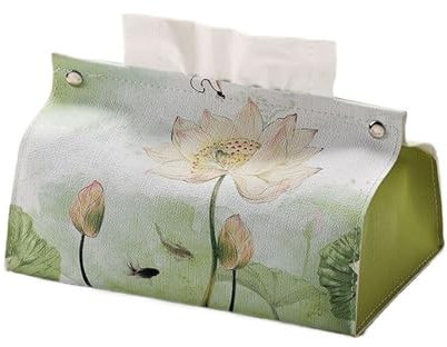 Kosmetiktücher Box Papierhalter, chinesischer Retro-Seidenpapier-Kastenhalter, Stoff-Haushalts-Taschentuch-Abdeckungs-Kasten-Wohnzimmer-Papier-Schubladen-Tasche für Esszimmer Badezimmer Schlafzimmer(M
