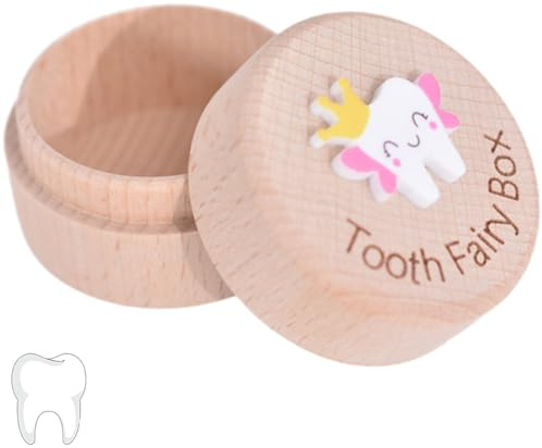 ZEPIQOR 1 pcs Caja Guardar Dientes, Caja Dientes de Leche Personalizar, Hecho a Mano Caja de Dientes con Patrón de Dientes de Leche, Caja Dientes de Leche para Almacenamiento de Dientes Niño y Niña