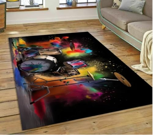 SHAOPENGA Kit De Batería Conjunto De Soporte De Batería Instrumentos Musicales Alfombra Alfombra para Dormitorio Sala De Estar Casa Decoración Sofá Decoración Alfombra100X160Cm