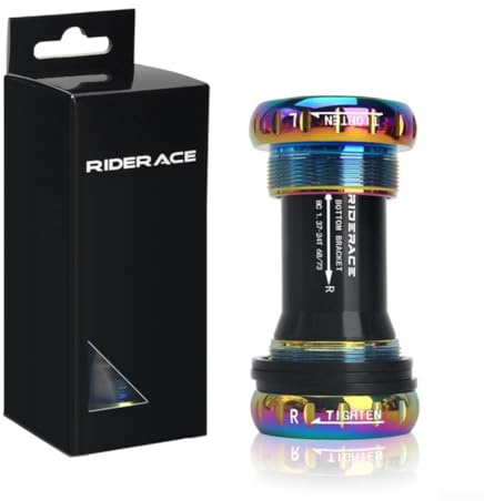BB52 Boîtier de pédalier à roulement à billes en céramique 68-73 mm Composant de vélo en alliage d'aluminium pour vélo de montagne et de route Diamètre intérieur 24 mm (arc de pluie)