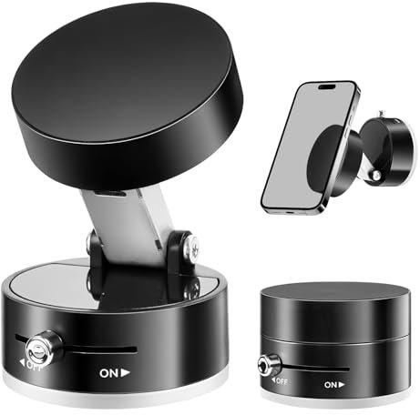 MplehDa Porta Cellulare Auto Magnetico, Universale Porta Cellulare Auto, Supporto per Telefono Ventosa a Vuoto, 360° Regolabile Telefono Adatto a Tutti Smartphone