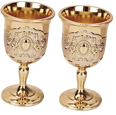 HOLIDYOYO 4piezas Copa De Retro De Cáliz De Dorado Para Whisky y Bebidas Para Banquetes y