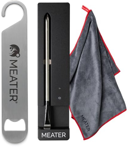 MEATER SE Bundle: Smart Wireless Meat Thermometer for Everyday Cooking with Kitchen Towel & Bar Blade Opener | Bluetooth Range for Oven, Hop, Air Fryer & More | 50+ Recipes in App