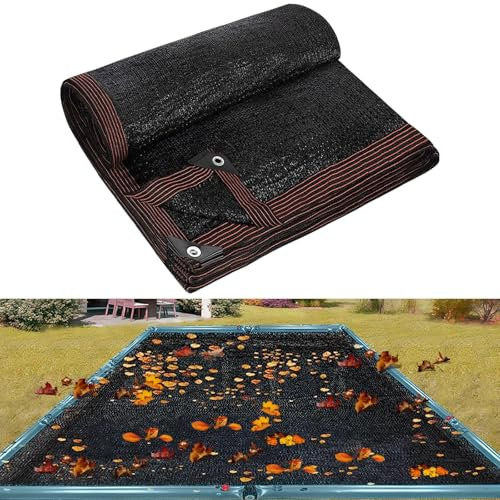 Pool Leaf Net Cover 16 x 32FT - Swimming Pond Protective Mesh Netting for Inground Outdoor and Above Ground, Catching Leaves and Sunshade, Rectangular Fine Cuttable for Autumn Winter Summer