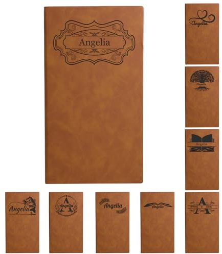 SHKINETARRY Personalisiertes Leder Notizbuch, individuelles Notizbuch mit Namensgravur, für Männer und Frauen