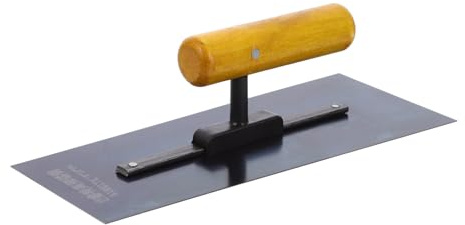 Homoyoyo Llana de Yeso Metálica con Mango de Madera para Acabado Interior, Herramienta Ergonómica para Alisar Paredes y Aplicar Mortero