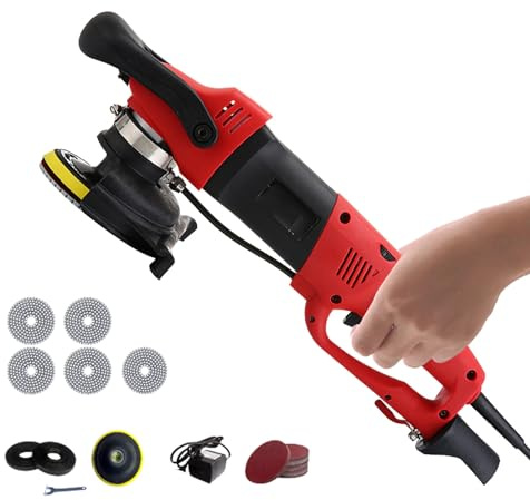 Wet Polisher, 1200W Water Mill Machine, Household Floor Water Injected Grinding Tools, Cement Polishing Grinder with 6 Speed Adjustment, for Marble, Granite Finish Polishing