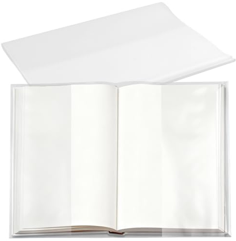 CHEUNGR A4 Book Cover, 50 Pcs Clear Thicken Plastic Exercise Book Sleeves, Reusable Adjustable Waterproof Notebook Protector Covers for Home Office
