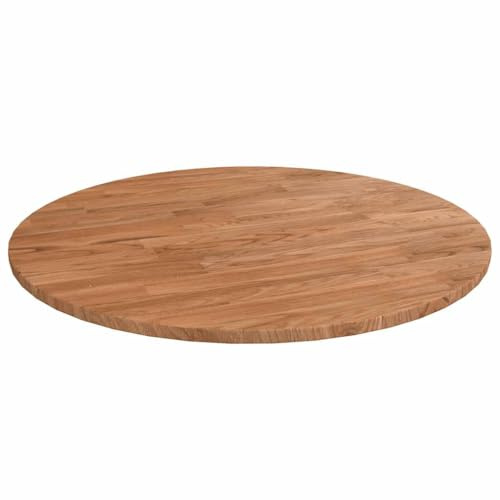 XHNIFBN Rund-Eiche Platte 50x1,5 cm Lasur, Massivholz, Couch-/Beistell-/Schreib-/Basteltisch, modern