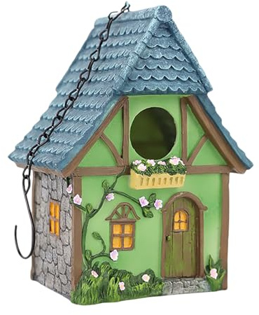 Vogelhaus für Garten Nistkasten für Vögel für draußen wetterfest, Stabiler Vogelkasten mit Reinigungsöffnungen, Vogelnistkasten für kleine Singvögel wie Meisen, Sperling und Fink 2026 (Grün)